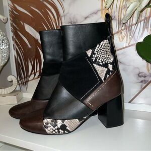 See by Chloe animal print leather mid-calf boots🌸